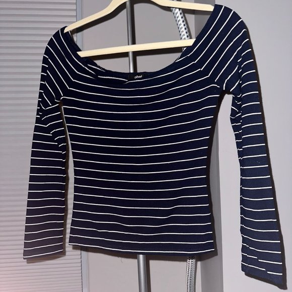 Nautical Boatneck Stretchy Top, Size S - Picture 1 of 4